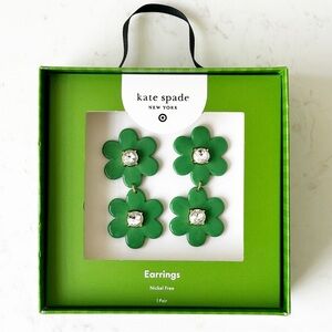 🆕 Kate Spade x Target Green Floral Linear Earrings